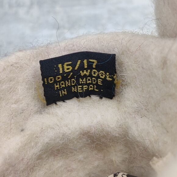 Wool felt Slippers Wearable Art Flowers Handmade in Nepal New w/ Tags Baby Sz 5 - Picture 10 of 16